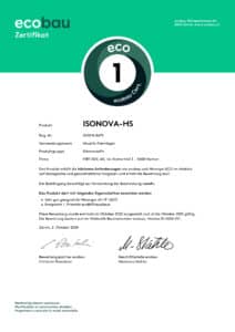 Zertifikat ecobau ISONOVA-HS